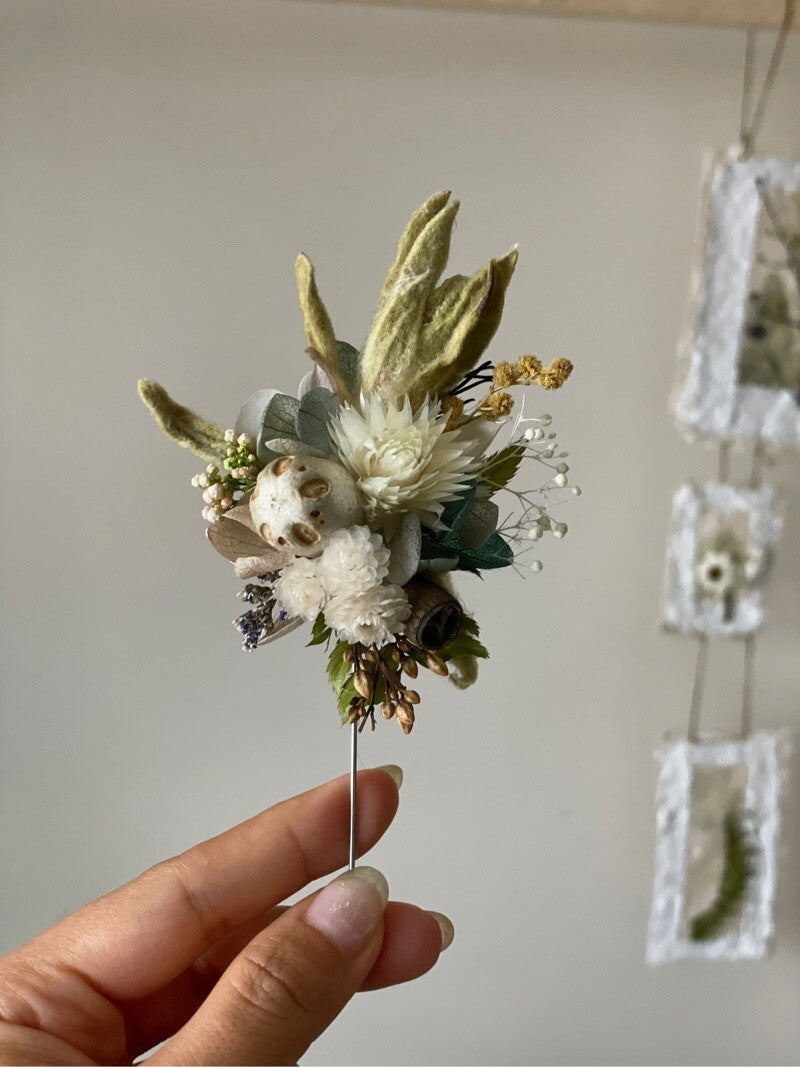Handmade Pressed Flower Brooch with Real Dried Plants - My Store