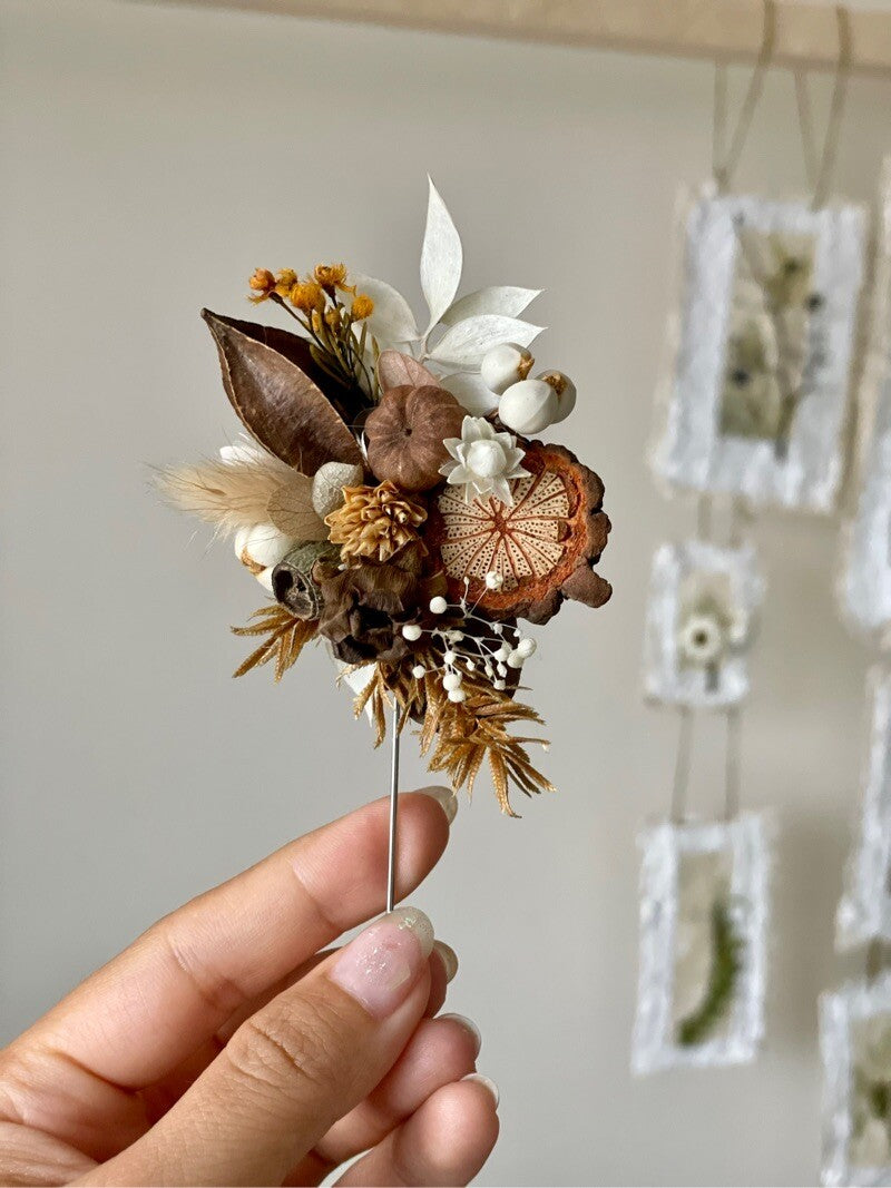 Handmade Pressed Flower Brooch with Real Dried Plants - My Store