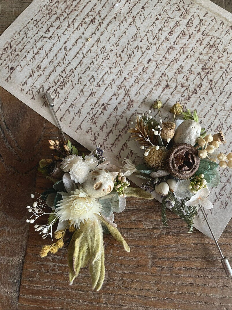 Handmade Pressed Flower Brooch with Real Dried Plants - My Store