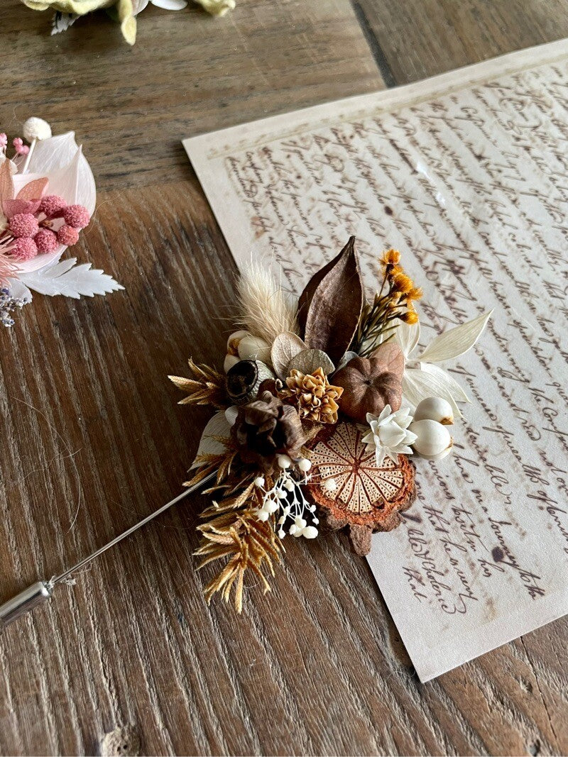 Handmade Pressed Flower Brooch with Real Dried Plants - My Store