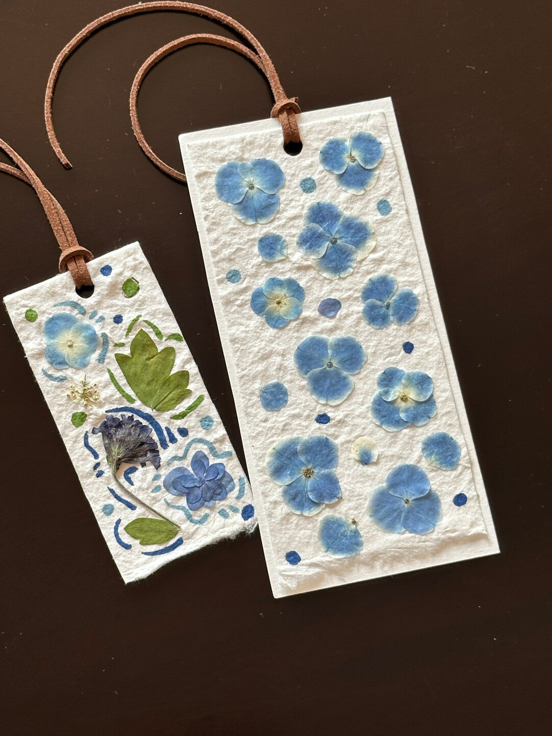 Original Handmade Vintage Pressed Flower Bookmark Gift Set – 3 Pieces with Textured Craftsmanship - My Store