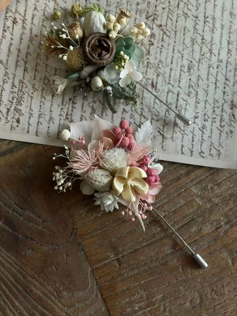 Handmade Pressed Flower Brooch with Real Dried Plants - My Store
