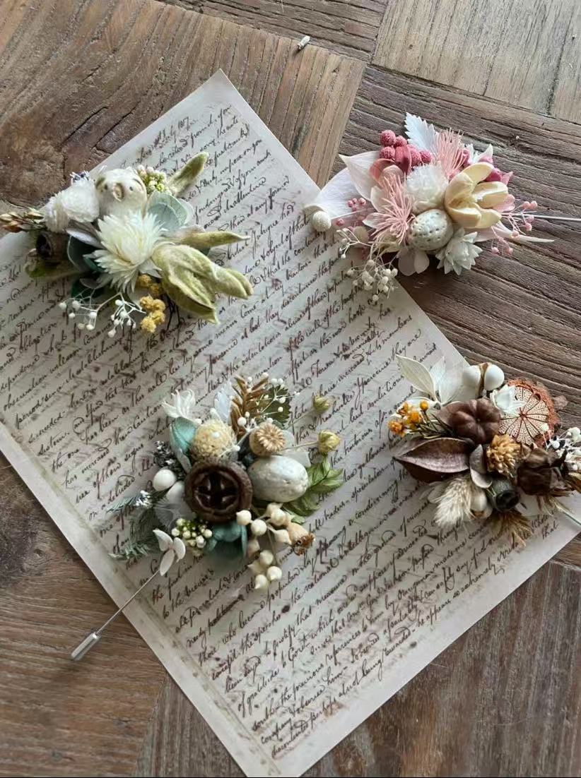 Handmade Pressed Flower Brooch with Real Dried Plants - My Store