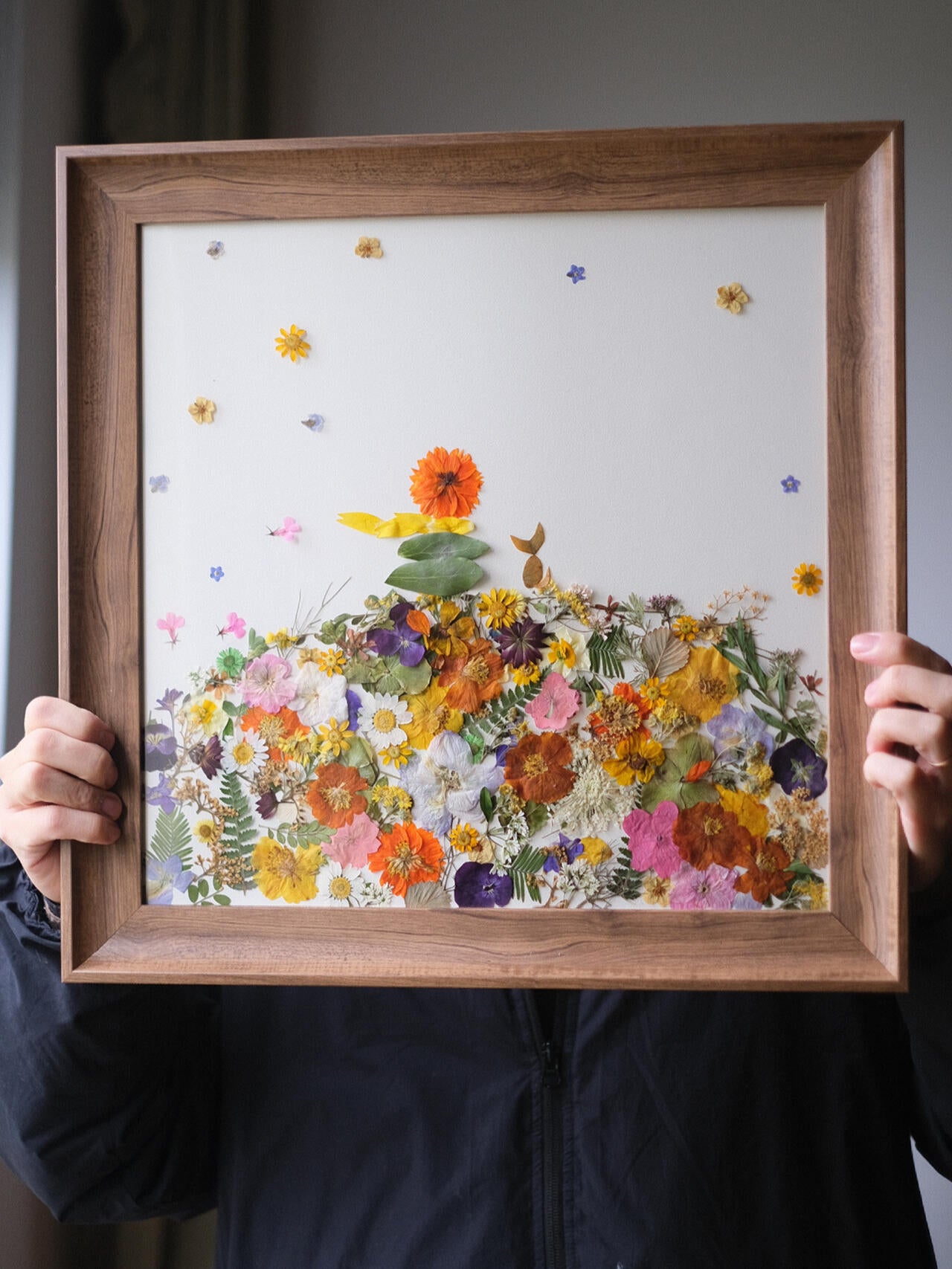 Original Handmade Pressed Flower Plant Frame – Custom Name and Blessing, 32x34cm, The Little Prince Theme, Birthday Gift - My Store