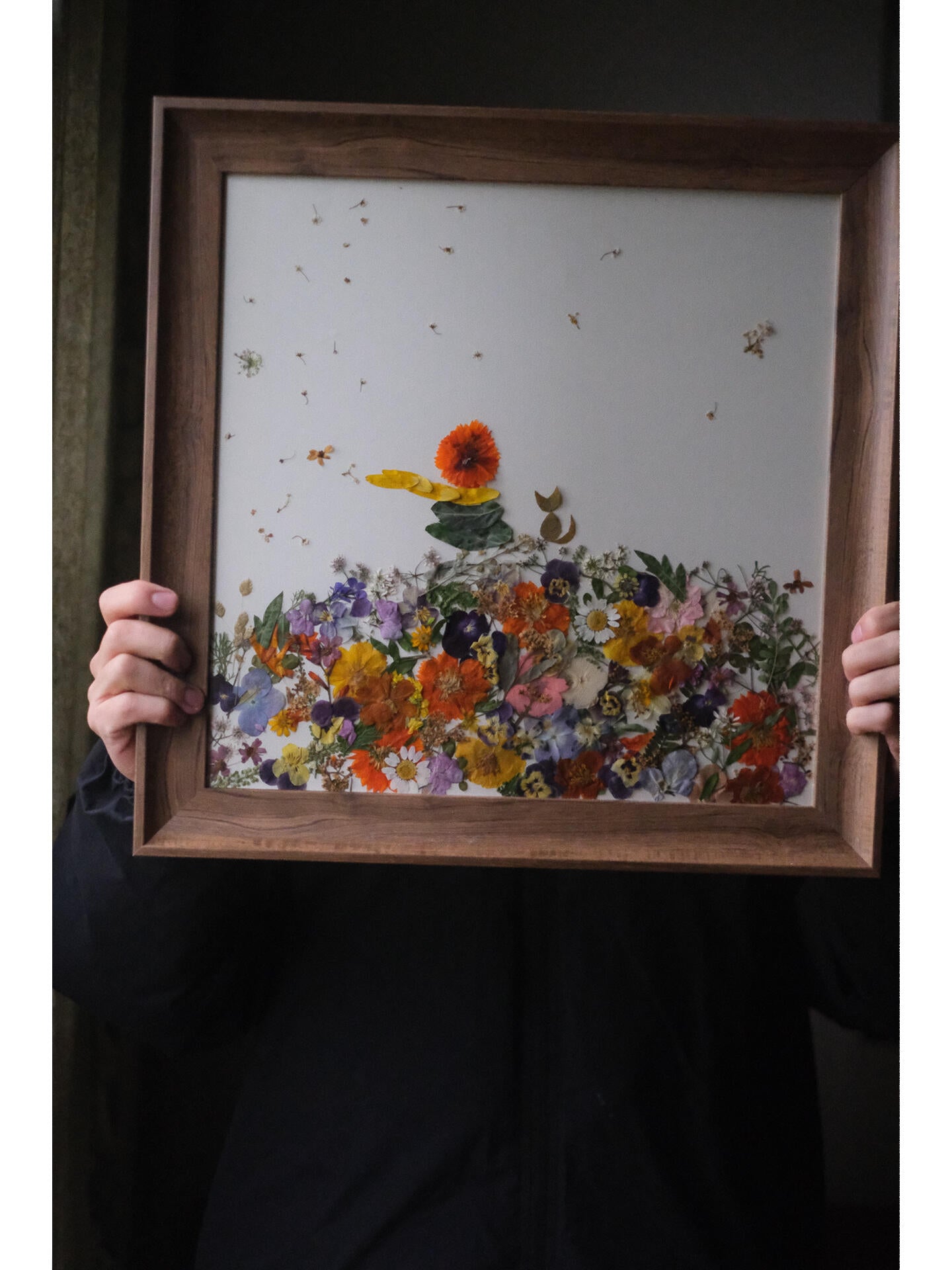 Original Handmade Pressed Flower Plant Frame – Custom Name and Blessing, 32x34cm, The Little Prince Theme, Birthday Gift - My Store